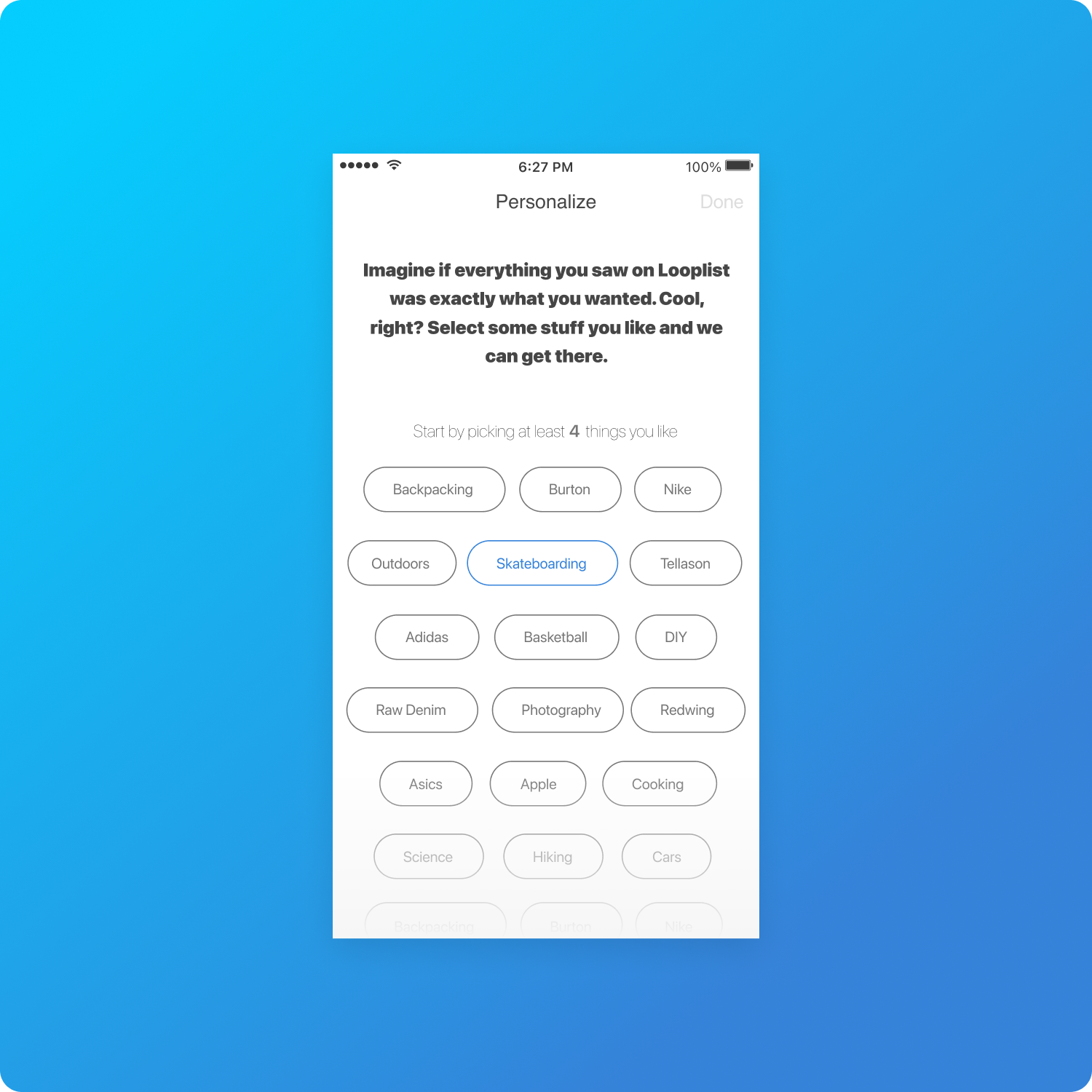 Looplist design work