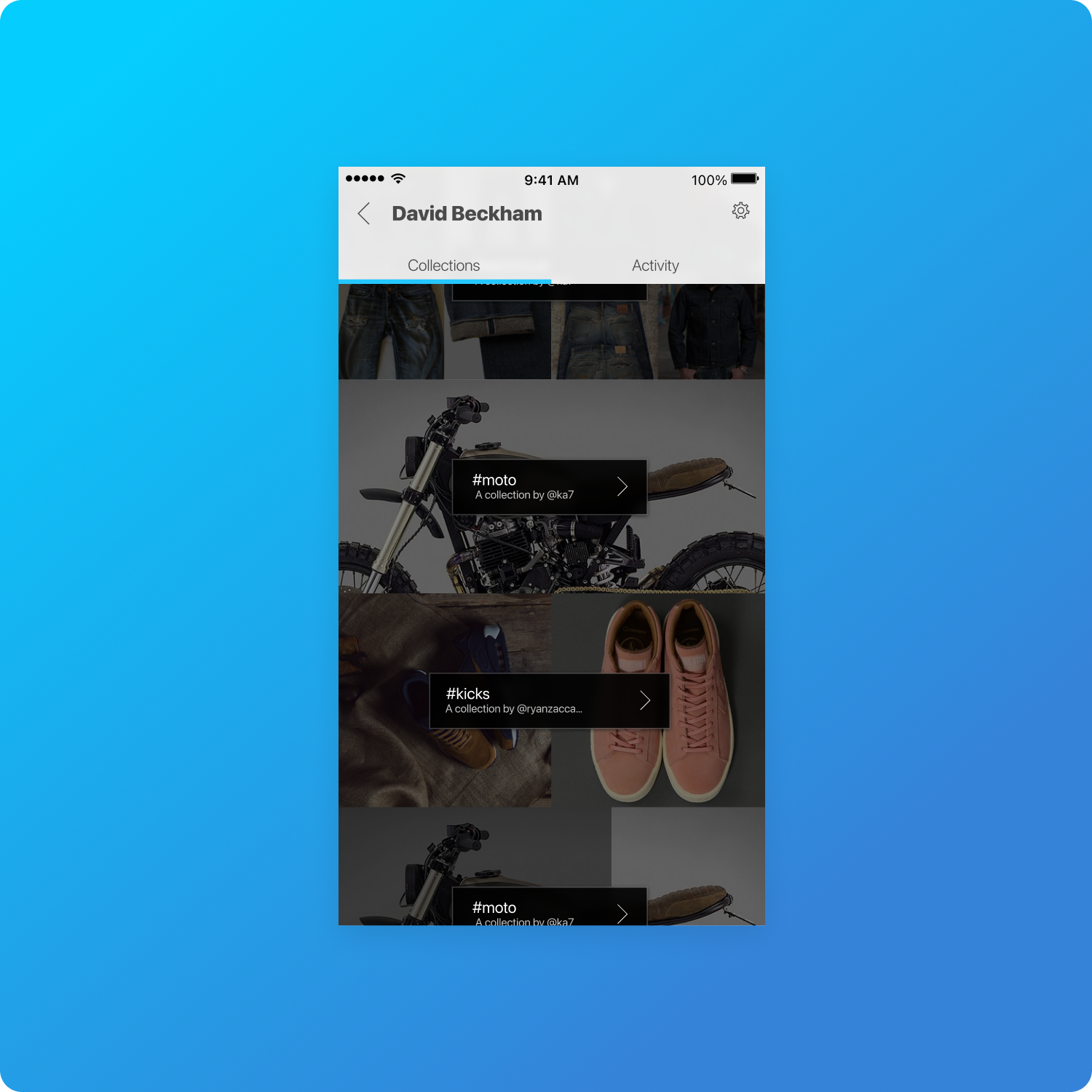 screenshot of visual design work